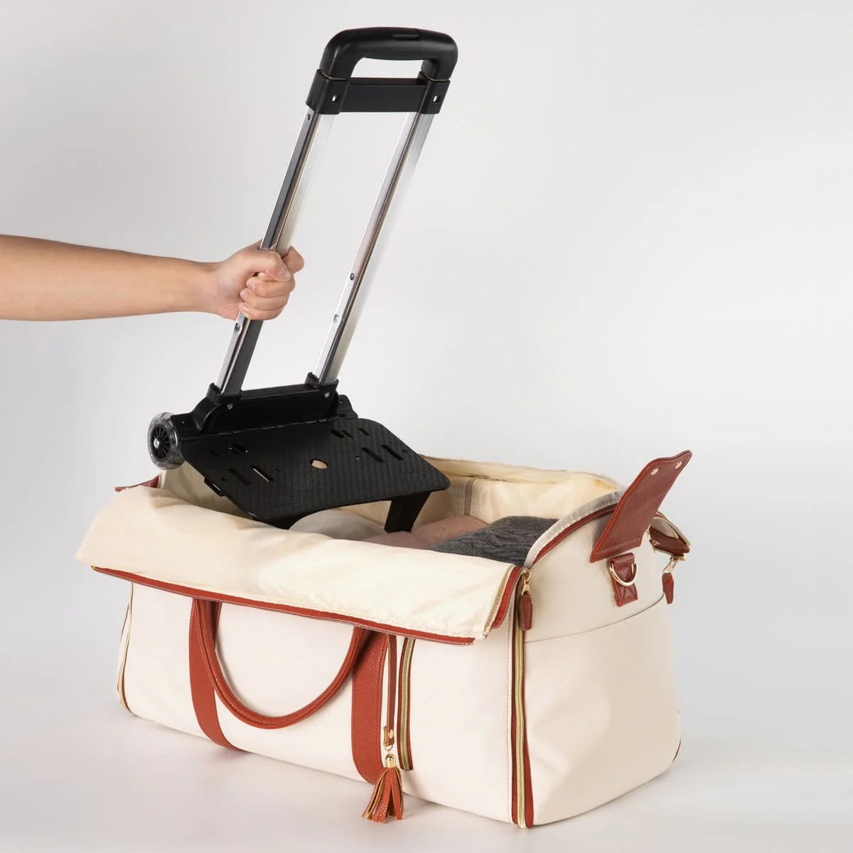 Sac de voyage roulettes Écru — NuxeBag